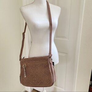 Violet Ray Kimmie Faux Leather Lasercut Messenger